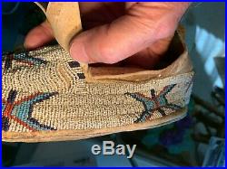 Antique/Vintage Native American Beaded Moccasins. Sioux. Lane Stitch