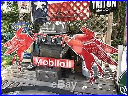 Antique Vintage Old Look Mobil Left Facing Pegasus Sign! FREE SHIPPING