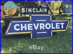 Antique Vintage Old Style Chevrolet Bowtie Sign