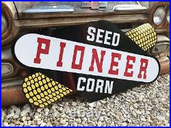 Antique Vintage Old Style Pioneer Corn Seed Farm Sign