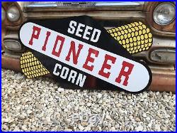 Antique Vintage Old Style Pioneer Corn Seed Farm Sign