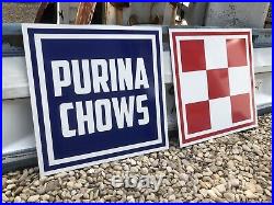 Antique Vintage Old Style Purina Chows Signs