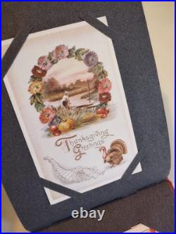 Antique Vintage Thanksgiving Postcard Album 50+ PC Blank & Stamped