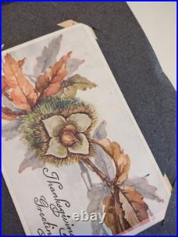 Antique Vintage Thanksgiving Postcard Album 50+ PC Blank & Stamped
