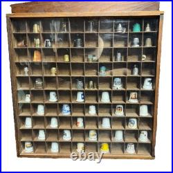 Antique/Vintage Thimble Set Of 50 WithCase wooden, various gold, unique, silver