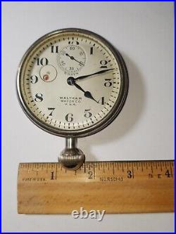 Antique Vintage Waltham Watch Co. 8 Day Car Clock Runs