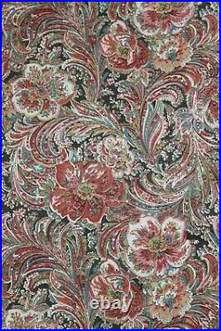 Antique Vintage c1920s Never Used Floral Paisley Cotton Fabric Yardage-167X35