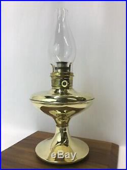 Antique Vtg Brass Kerosene Parlor Lamp Oil Hurricane Lantern Plume Atwood Sewing