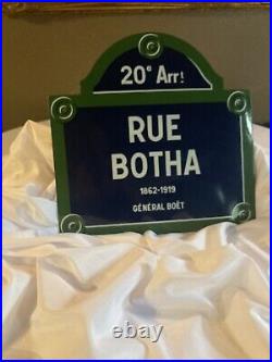 Antique/Vtg Porcelain French authentic St Sign Rue Botha 1962-1919 France