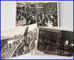 Antique WWI Era RPPC Lot US Military Troops Boarding Transport Ship In France