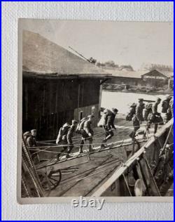 Antique WWI Era RPPC Lot US Military Troops Boarding Transport Ship In France