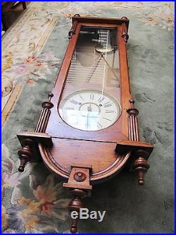 Antique Waterbury 52.5 Very Large Wood Case Wall Clock