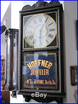 Antique Waterbury Regulator 8 Day Jewely Store Wall Clock