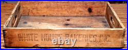Antique White House Bakeries Inc Wood Bread Crate Advertising Box Dovetail 21.5