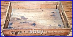 Antique White House Bakeries Inc Wood Bread Crate Advertising Box Dovetail 21.5