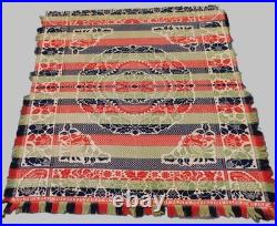 Antique William Ney Myerstown PA Jacquard Coverlet c1850 Large Red Blue Green