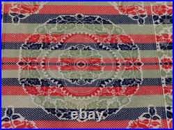 Antique William Ney Myerstown PA Jacquard Coverlet c1850 Large Red Blue Green