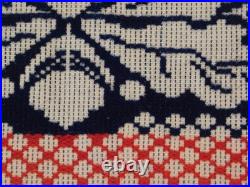 Antique William Ney Myerstown PA Jacquard Coverlet c1850 Large Red Blue Green