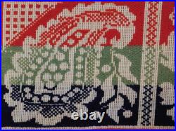 Antique William Ney Myerstown PA Jacquard Coverlet c1850 Large Red Blue Green