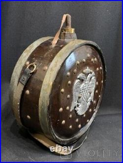 Antique Wood Flask Barrel Double headed Eagle Habsburgs Decoration Rare Old 20th