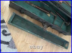 Antique Wood Storage Chest Carpenter's Tool Box Primitive Trunk With Tools