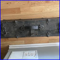 Antique Wood Storage Chest Carpenter's Tool Box Primitive Trunk With Tools