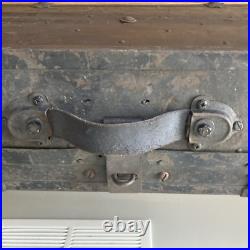 Antique Wood Storage Chest Carpenter's Tool Box Primitive Trunk With Tools Antique Wood Storage Chest Carpenter's Tool Box Primitive Trunk With Tools