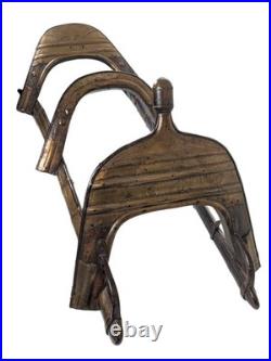 Antique Wood and Brass Dromedary Camel Saddle