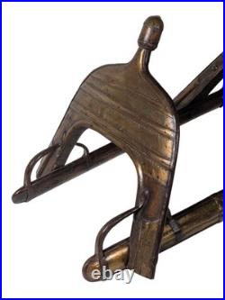 Antique Wood and Brass Dromedary Camel Saddle