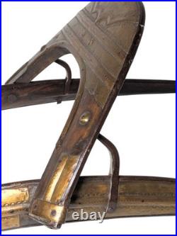 Antique Wood and Brass Dromedary Camel Saddle