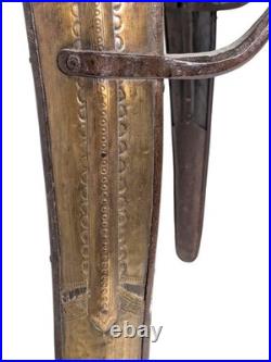 Antique Wood and Brass Dromedary Camel Saddle