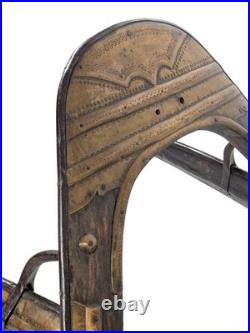 Antique Wood and Brass Dromedary Camel Saddle