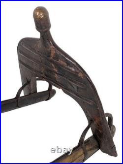 Antique Wood and Brass Dromedary Camel Saddle