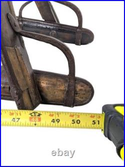 Antique Wood and Brass Dromedary Camel Saddle