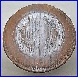 Antique Wooden Round Choki Bajot Stool Original Old Hand Crafed Fine Carved