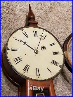 Antique Working 1840's HORACE TIFT Weight Driven Early American Banjo Wall Clock