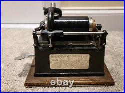 Antique Working 1898 EDISON GEM Wind-Up Early Key Wind Cylinder Phonograph