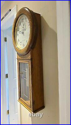 Antique Working 1925 SETH THOMAS Regulator No. 2 Weight Driven Oak Wall Clock