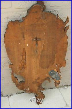 Antique XL religious church Black forest Wood carved wall crucifix 1880 Rare top