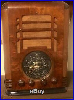 Antique Zenith Tombstone Wood Tube Radio Model 5S127 Will Ship