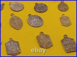 Antique aluminum amulets badges, icons