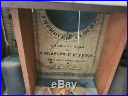 Antique c1825 Chauncy Ives Pillar & Scroll Shelf Clock RARE All Original