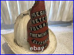 Antique cairns leather 26 comb Higheaglepresentation fire helmet elizabeth NJ FD