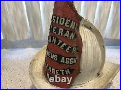 Antique cairns leather 26 comb Higheaglepresentation fire helmet elizabeth NJ FD