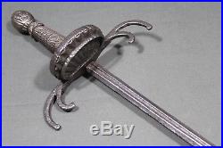 Antique crab claw rapier sword with a Solingen blade 1st half 17th century