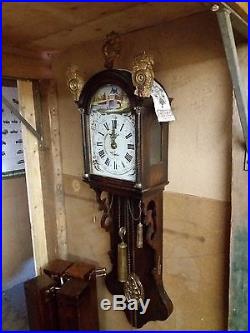 Antique dutch long tale clock 1850 RARE great condition