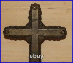 Antique hand made bronze cross crucifix