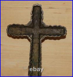 Antique hand made bronze cross crucifix