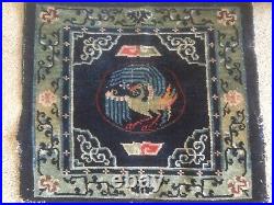 Antique handloomed rug by Nomadic Tibetan Herders using vegetable dyes