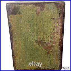 Antique mahogany brass Champaign desk box documents secret drawers 19th